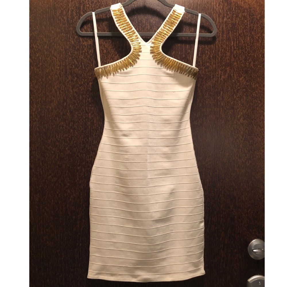 Arden B White and Gold Bodycon